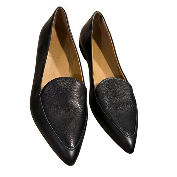 Everlane modern point flats Blk Leather 10.5 business casual dress shoes classy - Picture 3 of 8